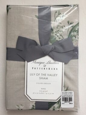 Pottery Barn Monique Lhuillier Cotton King Sham Lily of the Valley